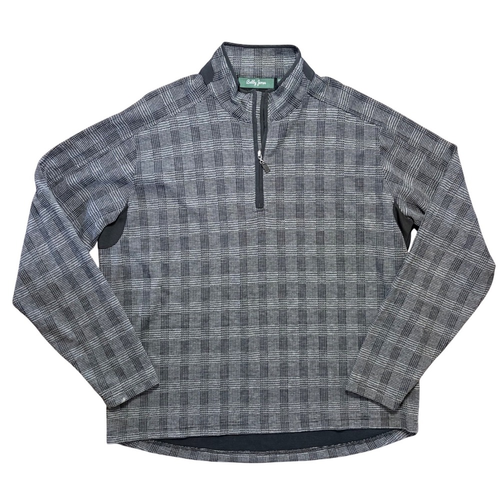 Bobby Jones Gray Black Plaid 1/4 Zip Pullover Men's Size XL‎
